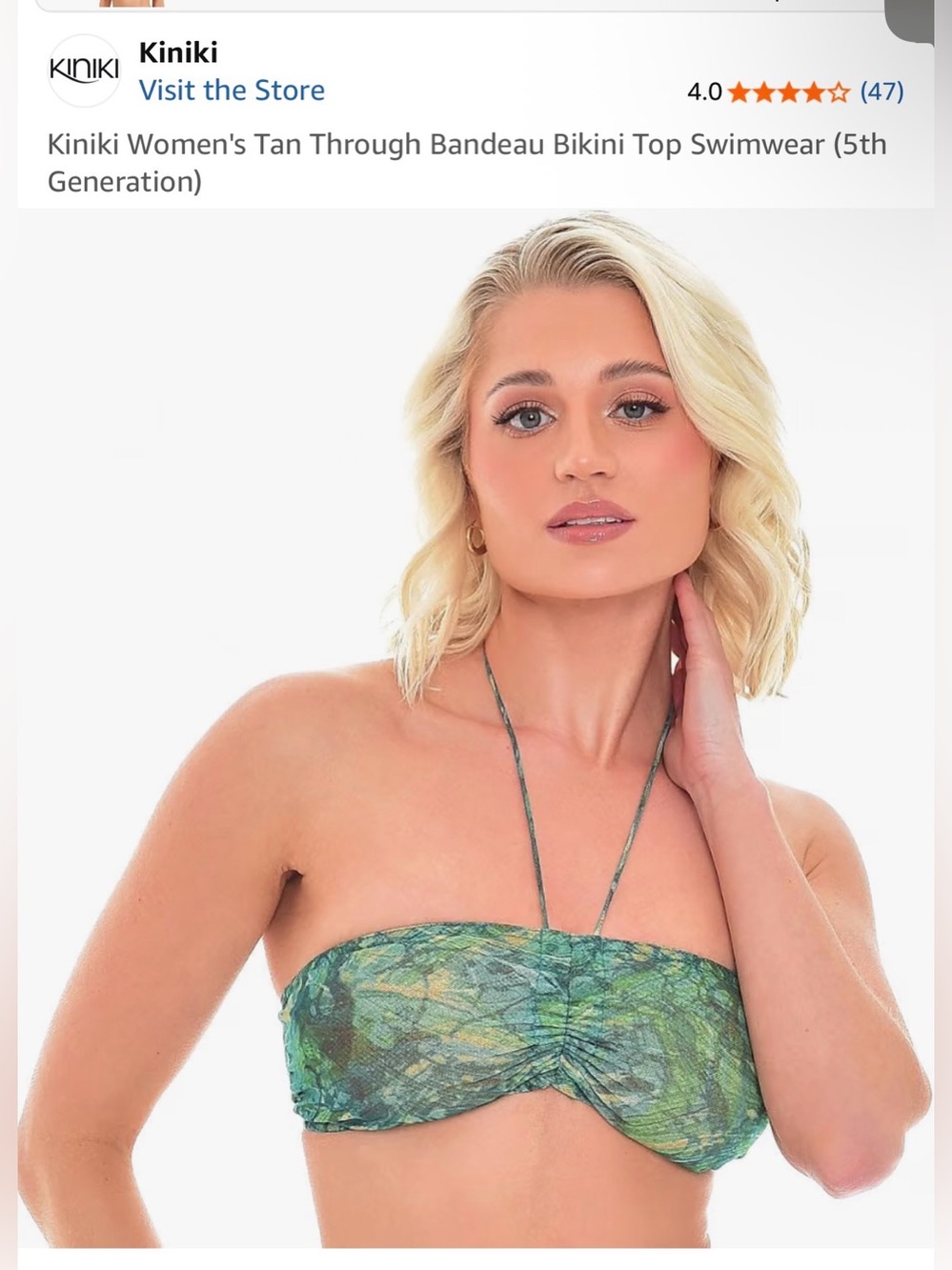 Kiniki Green Marble Bandeau Bikini set
